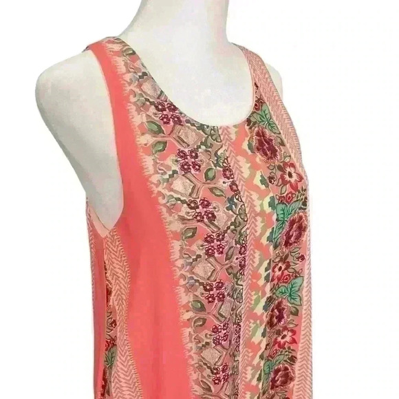 Everly Women’s Shift Dress Size S Sleeveless Peach Floral Flowy Vacation Summer - Picture 3 of 7